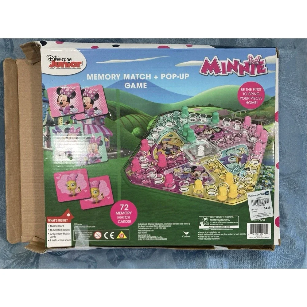 Disney Junior Minnie Mouse Pop-up Board Game + Memory Match Card Game
